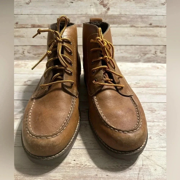 Lands’ End Vintage 1982 Leather Boots Men’s Size 10 Brown - Picture 3 of 10